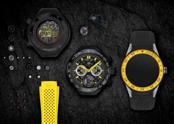 Swiss imitation watches are dynamic with rubber straps in yellow or black.