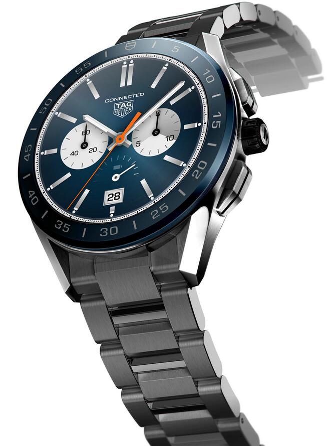 Swiss fake watches are fashionable with blue color.