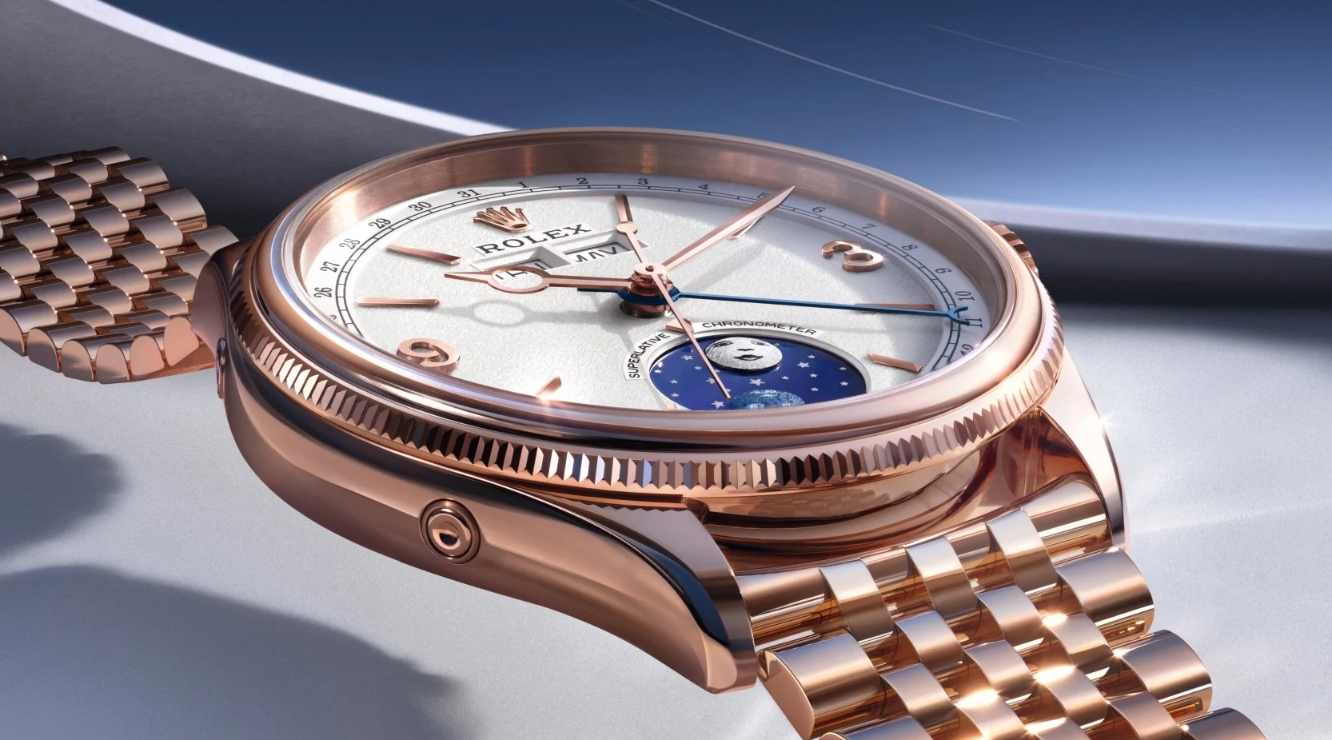 Rolex Perpetual Padellone rose gold replica watch case and bracelet